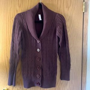 Pink Rose brown cardigan sweater